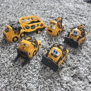 Oball John Deere Construction Vehicle Toy Set Lot of 5 with Cartoon Faces